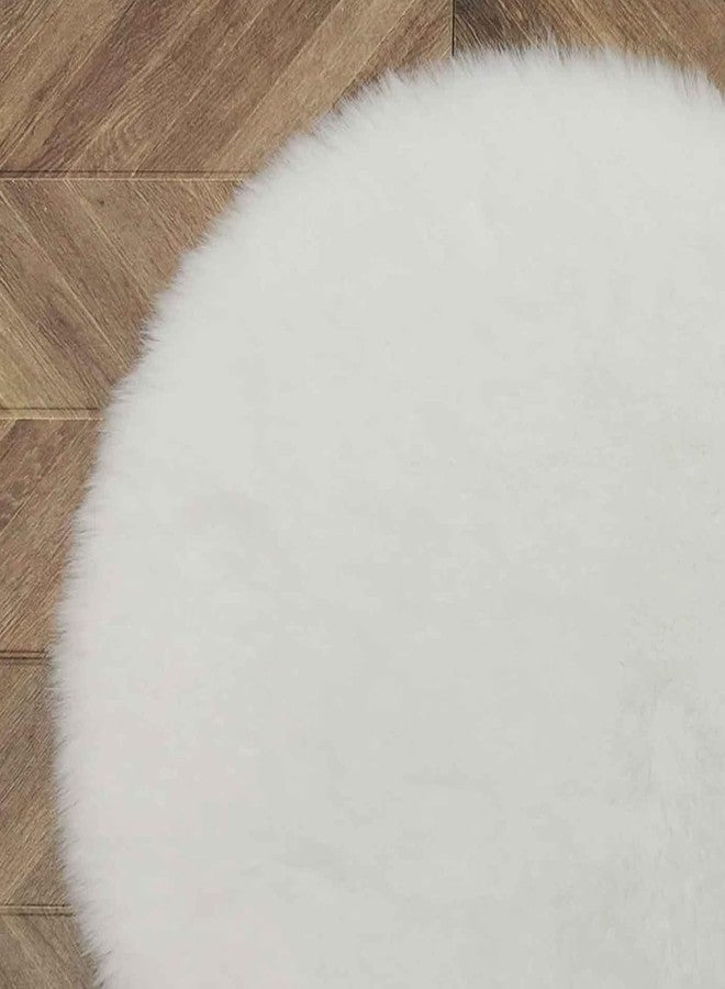 Qintreesify White Round Dollhouse Carpet, Dollhouse Miniature Carpet, Fluffy Mini Rug, Doll House Rug, Lightweight Decor for 1/12, 1/8, 1/6 (4.33x 4.33inch) - Image 5