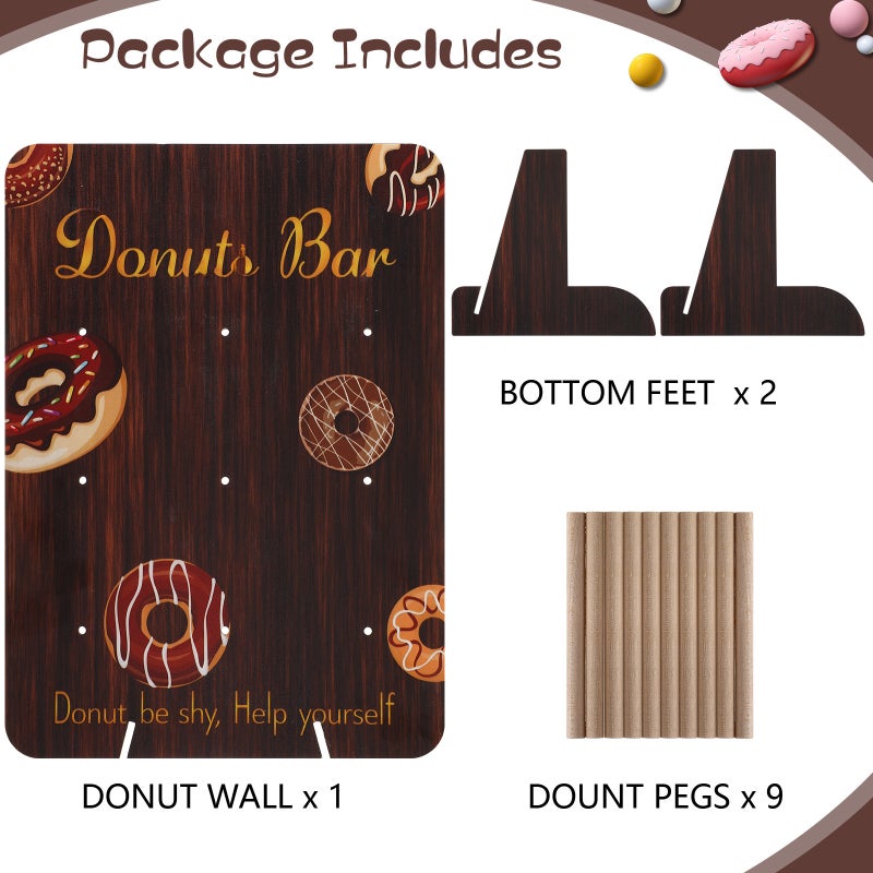 Wooden Display Stand DIY Props Donut Christmas Board Support Brown Brown