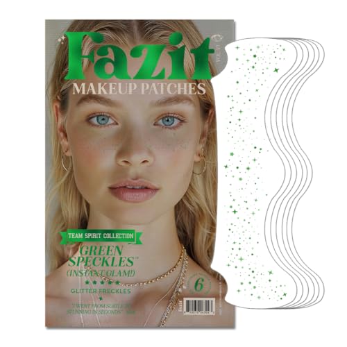 Fazit Makeup Patches - Face Makeup Patches - Beauty Face Makeup - Green Speckles - Waterproof Green Speckles - Temporary Face Green Speckles for Women - 6 Count - Image 1