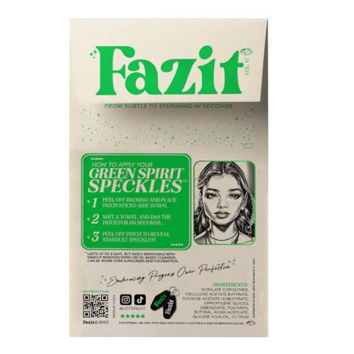 Fazit Makeup Patches - Face Makeup Patches - Beauty Face Makeup - Green Speckles - Waterproof Green Speckles - Temporary Face Green Speckles for Women - 6 Count - Image 2
