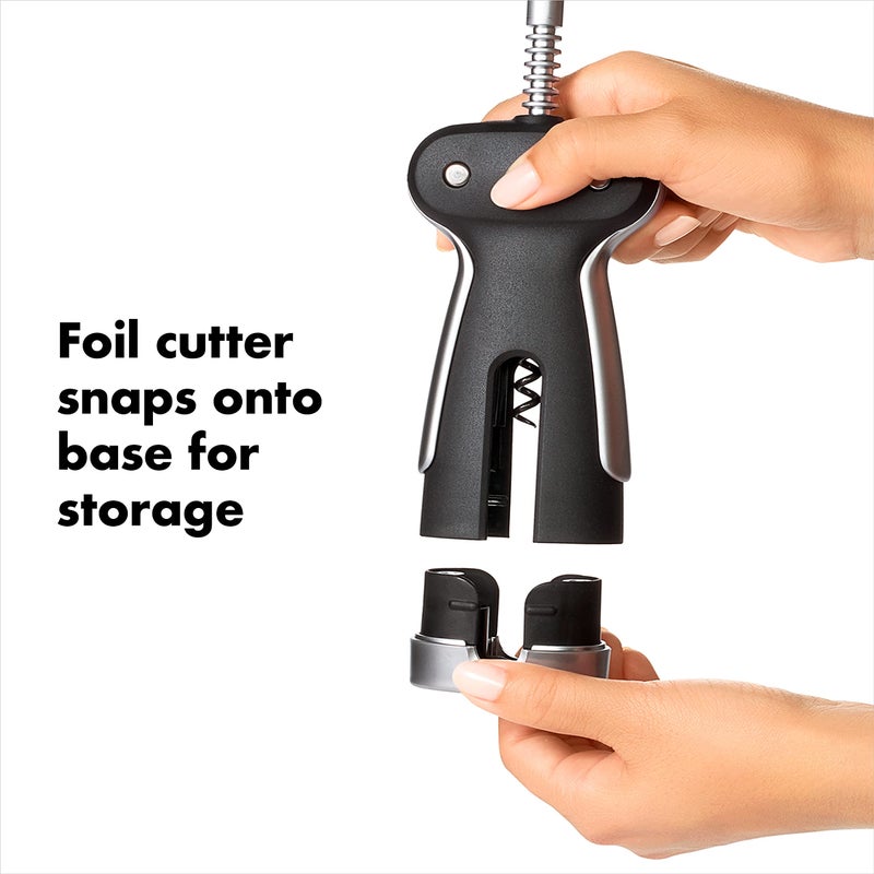OXO SteeL Winged Corkscrew with Removable Foil Cutter - Image 4