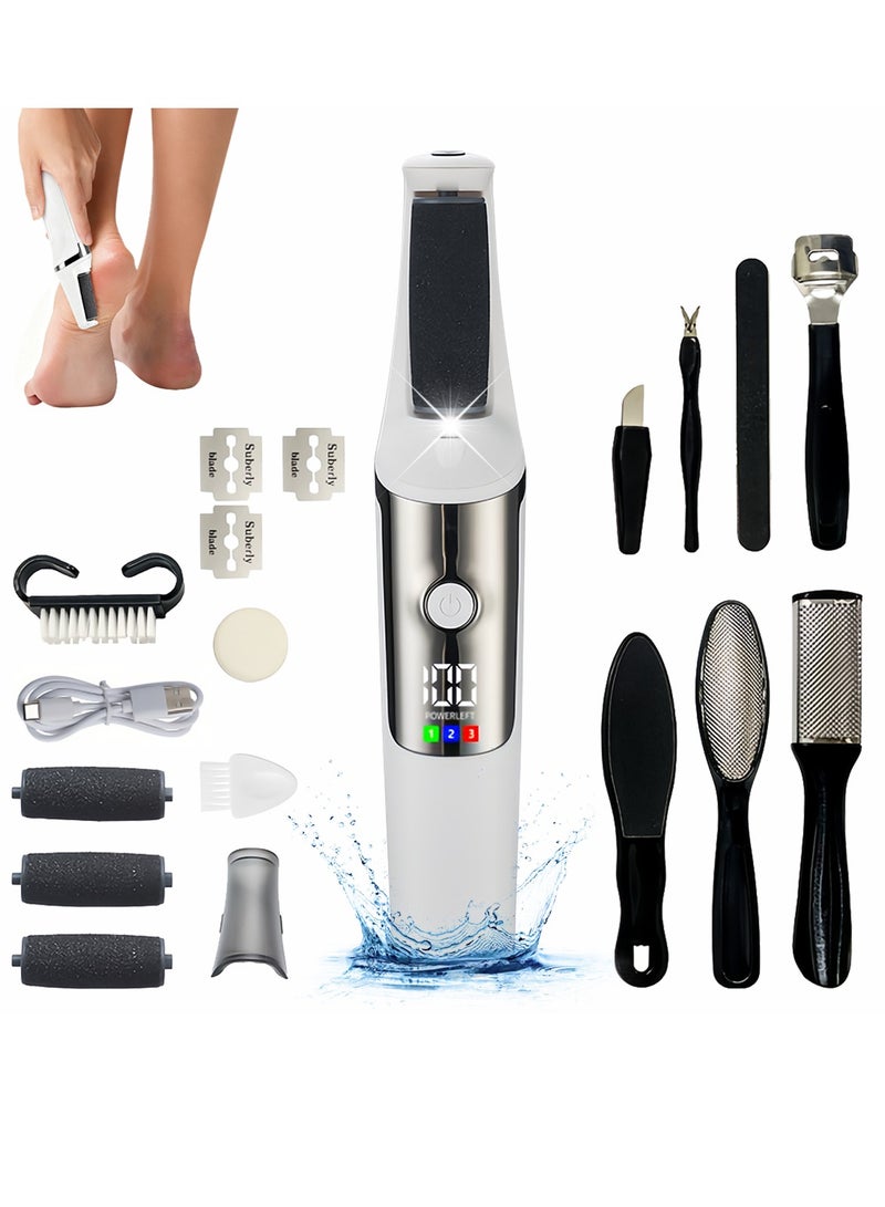 AiQi Electric Foot Care Set | 3-Speed Callus Remover with Multiple Rollers | USB Rechargeable & Washable | Complete Home Pedicure Kit - Image 1