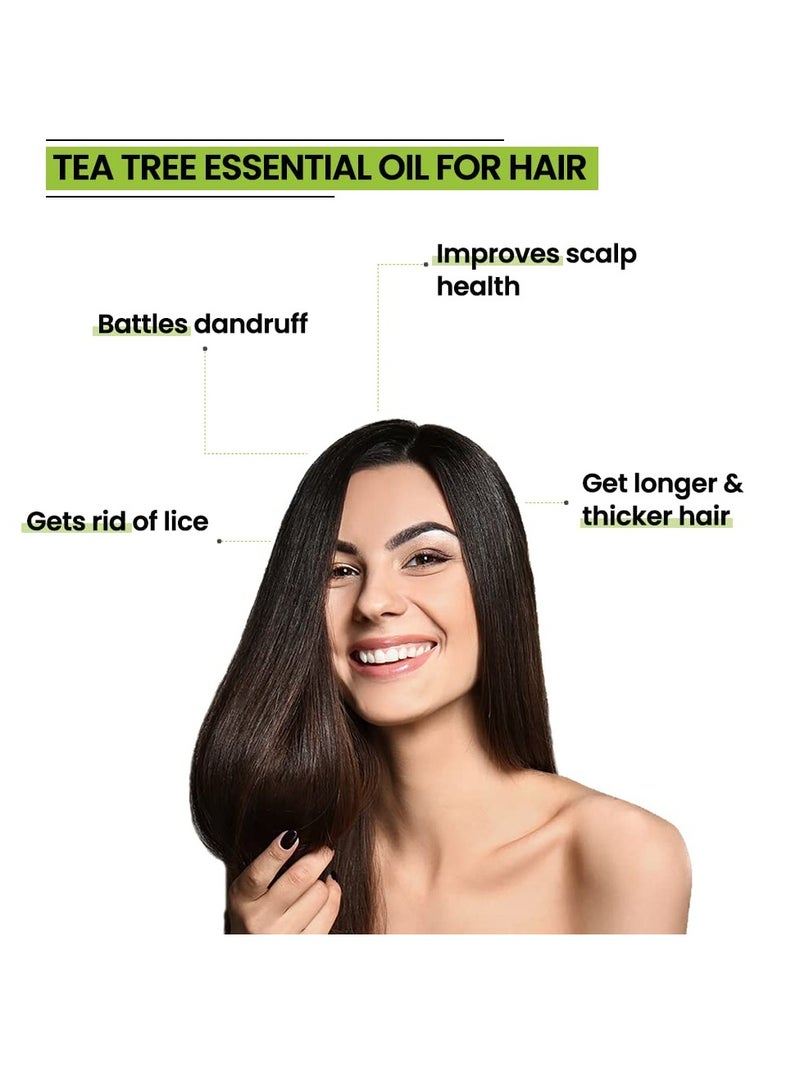 Rey Naturals Rey Naturals Pure Tea Tree Essential Oil | Tea Tree Oil For For Hair | Tea Tree Oil for face | Tea Tree oil for skin | Suitable For All Skin & Hair Types - 15ml  - Image 2