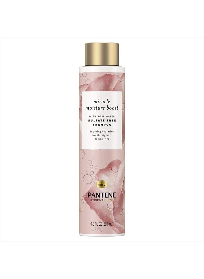 Pantene Nutrient Blends Miracle Moisture Boost Rose Water Shampoo for Dry Hair, Sulfate Free, Floral, 9.6 Fl Oz - Image 1