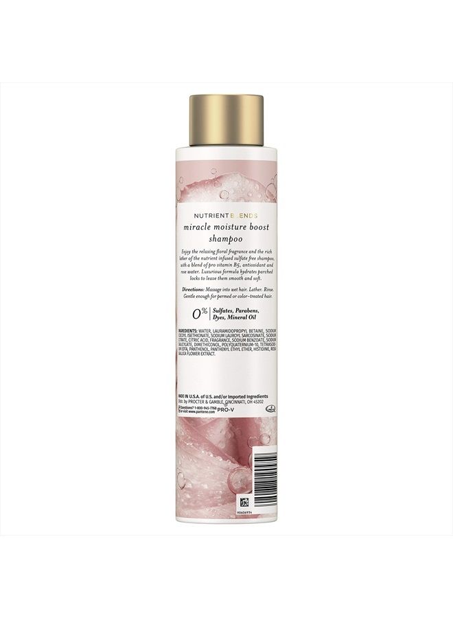 Pantene Nutrient Blends Miracle Moisture Boost Rose Water Shampoo for Dry Hair, Sulfate Free, Floral, 9.6 Fl Oz - Image 2