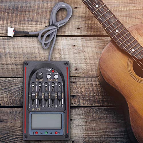 Dilwe Guitar Pickup, 5-Band Preamp EQ LC-5 Equalizer Tuner Piezo Pickup for Acoustic Guitars - Image 5