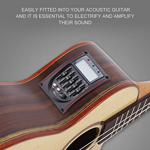 Dilwe Guitar Pickup, 5-Band Preamp EQ LC-5 Equalizer Tuner Piezo Pickup for Acoustic Guitars - Image 4