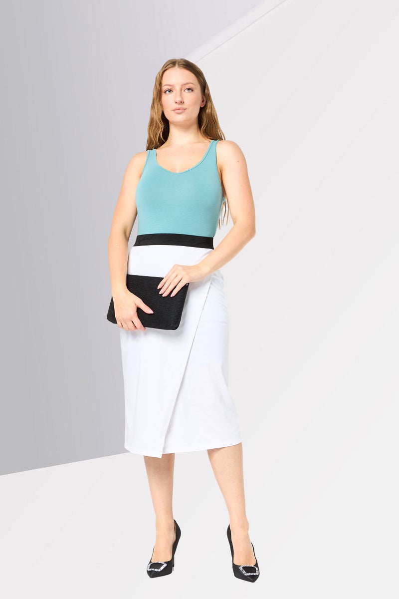 Karl Lagerfeld Women Plain Midi Skirt, White - Image 2