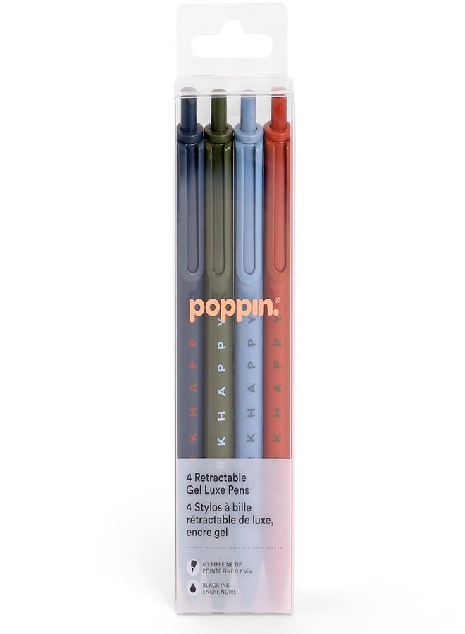 Poppin Set of 4 Retractable Gel Luxe PENS .7 MM Black Ink - Image 1