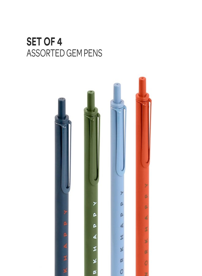 Poppin Set of 4 Retractable Gel Luxe PENS .7 MM Black Ink - Image 2