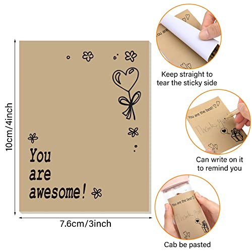 Geyee 12 Pcs Sticky Notes 3 x 4 Inch Cute Stick Notes Motivational Stick Pads Appreciation Self Sticky Memo Pads Post Adhesives for Office School, 30 Sheets Each - Image 2