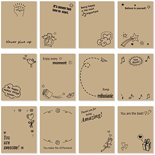 Geyee 12 Pcs Sticky Notes 3 x 4 Inch Cute Stick Notes Motivational Stick Pads Appreciation Self Sticky Memo Pads Post Adhesives for Office School, 30 Sheets Each - Image 1