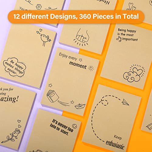 Geyee 12 Pcs Sticky Notes 3 x 4 Inch Cute Stick Notes Motivational Stick Pads Appreciation Self Sticky Memo Pads Post Adhesives for Office School, 30 Sheets Each - Image 3