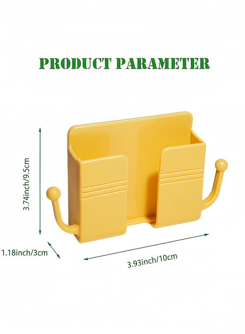 Peachjoy 4pcs Wall Mount Phone Holder Adhesive Wall Phone Mount Charging Stand and Remote Control Stand Multipurpose Socket Pocket Universal Deck Storage Box for Bedroom, Kitchen, Bathroom, Office  - Image 2