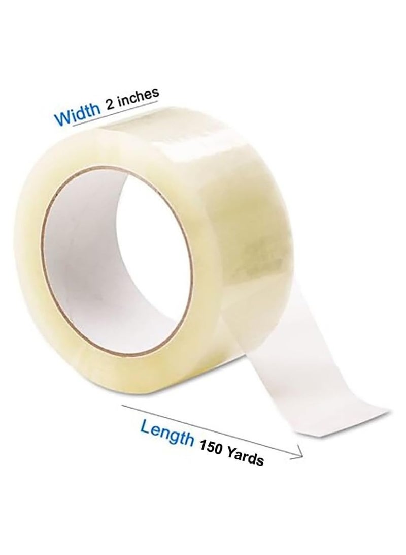 Rubik Packing Tape Dispenser with 150 Yards x 5 cm Clear Tape Roll, Hand-Held Industrial Side Loading Tape Dispenser for Commercial Packaging, Shipping, Moving, Carton and Box Sealing - Red - Image 4