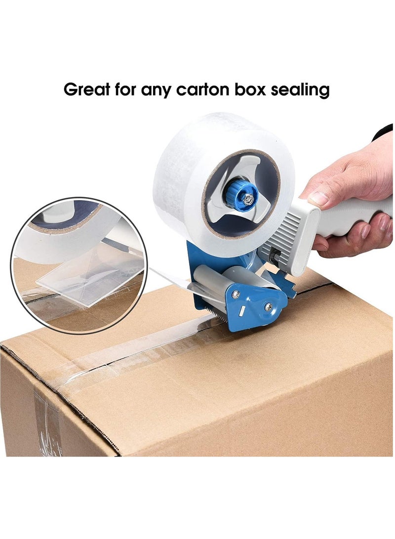 Rubik Packing Tape Dispenser with 150 Yards x 5 cm Clear Tape Roll, Hand-Held Industrial Side Loading Tape Dispenser for Commercial Packaging, Shipping, Moving, Carton and Box Sealing - Red - Image 2
