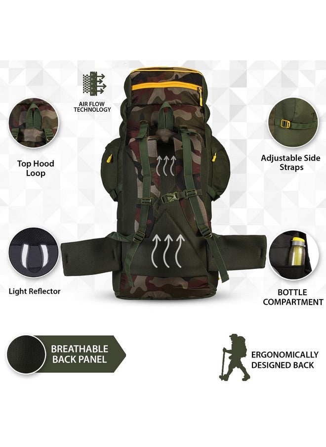 Impulse Impulse Rucksack Bags 75 Litres Large Size Travel Bag For Men Tourist Bag For Travel Backpack For Hiking Trekking Bag For Men Camping Banyan Camo Bag With 1 Year Warranty  - Image 5