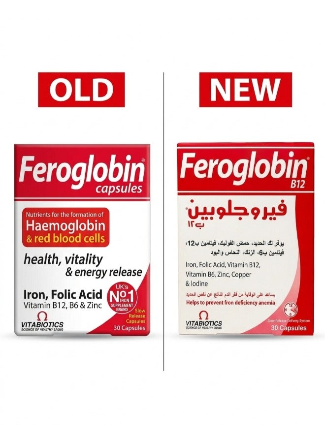 Vitabiotics Feroglobin Original 30 Capsules - Image 1