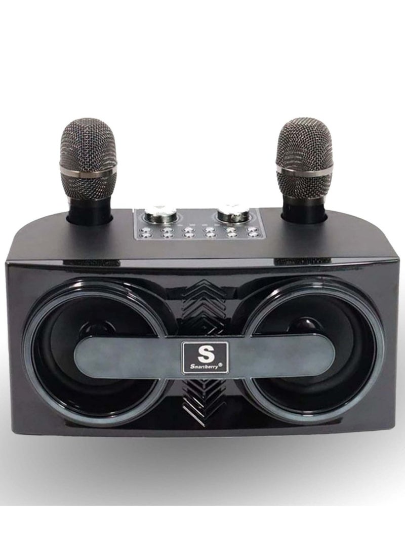 Smartbarry M25 Karaoke Speaker with Dual Wireless Microphones – High-Quality Sound System for Music and Fun