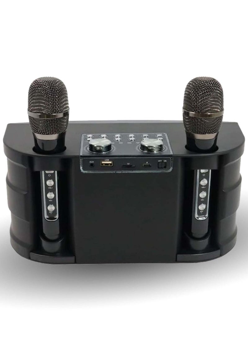 Smartbarry M25 Karaoke Speaker with Dual Wireless Microphones – High-Quality Sound System for Music and Fun