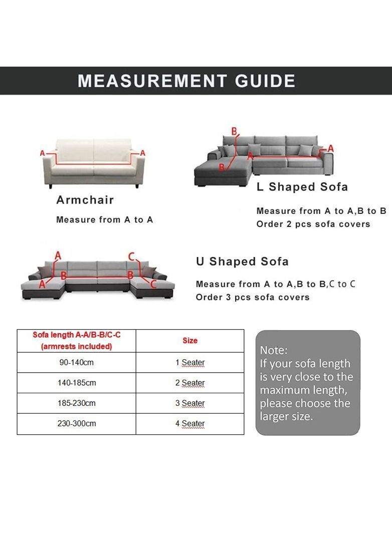 Universal High Elastic Sofa Slipcover with Skirt Washable 3 seaters Couch Cover - Image 3