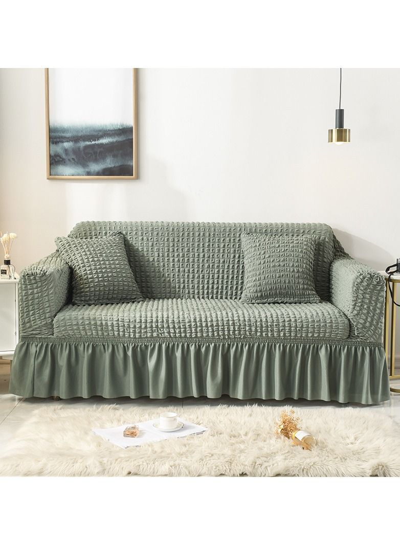 Universal High Elastic Sofa Slipcover with Skirt Washable 3 seaters Couch Cover - Image 1