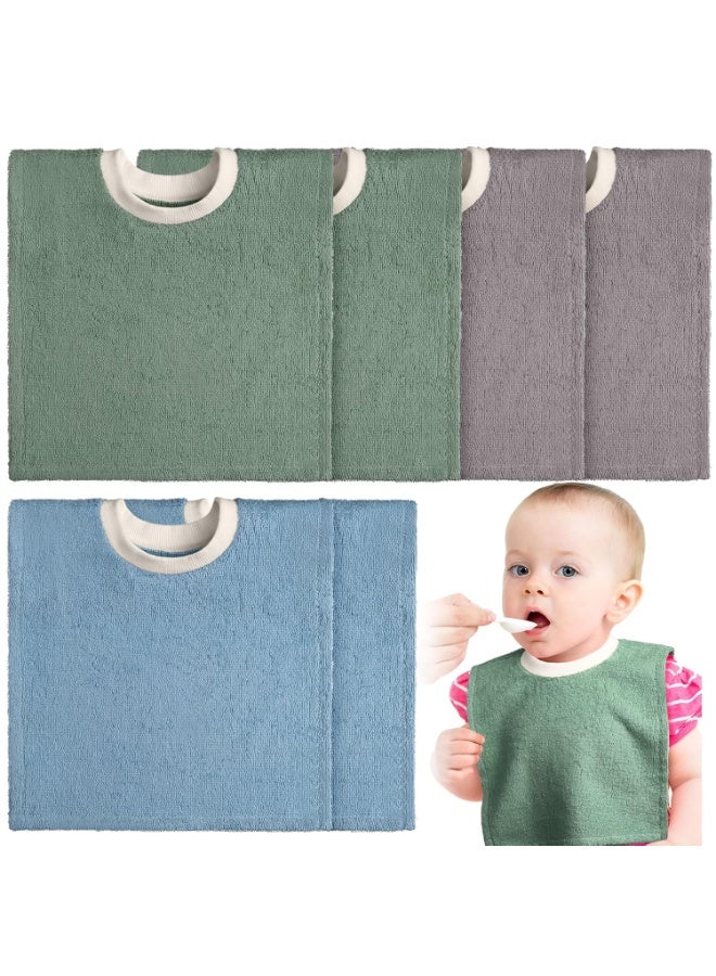 Foaincore 6 Pcs Pullover Baby Bibs Cotton Terry Toddler Absorbent Infant for Feeding and Drooling Towel Slip on Bib(Bright Color) Bright Color  - Image 1