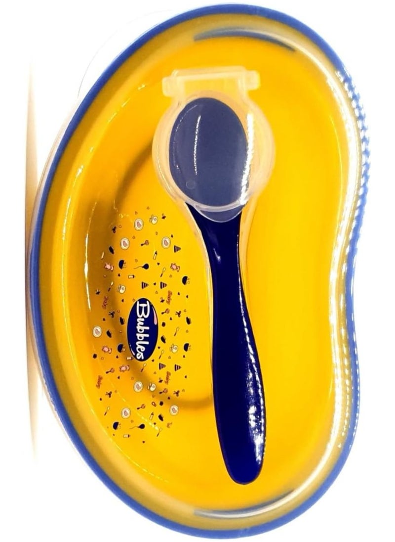 Bubbles - Bubbles Baby Plate And Spoon Yellow - Image 1