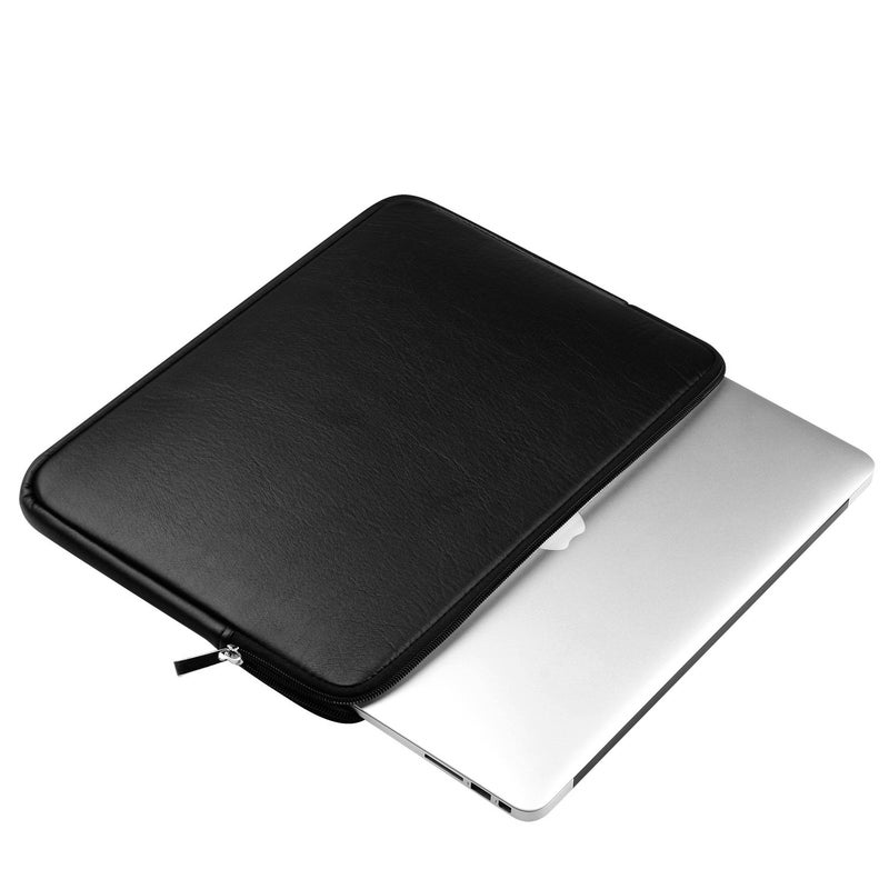 CCPK 13" Laptop Sleeve Cover Compatible with New MacBook Pro M1 Chip A2338 Mac Air 13 Inch 2020 Accessories A2337 A2289 A1989 A1932 2018 2019 13.3 Inch Waterproof Carrying Case Bag PU Leather, Black - Image 3