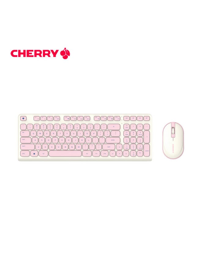 Cherry Dw2380 Wireless Keyboard And Mouse Set Upgrade Version 98-key Quiet Keyboard Mouse Notebook Computer Cute Thin Film External Lijiang Pink For Girls - Image 4