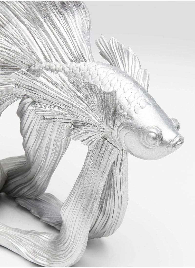 Betta Fish Design Decorative Object, Silver, Small Siamese Fighting Fish, Resin - Unique Living Room Accessory, 36.5 x 33.5 x 14 cm - pzsku/ZD5C17359344EF05B3EC4Z/45/_/1733133827/500a2b5d-5c64-432a-b7bc-db69cdb41280