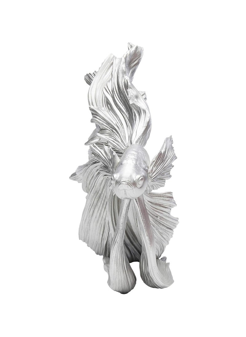 Betta Fish Design Decorative Object, Silver, Small Siamese Fighting Fish, Resin - Unique Living Room Accessory, 36.5 x 33.5 x 14 cm - pzsku/ZD5C17359344EF05B3EC4Z/45/_/1733133829/93ba4b7c-1493-4450-93e3-70abc25ba46c