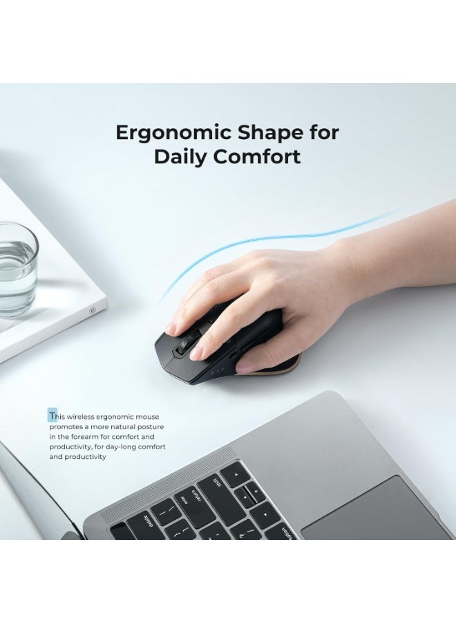 آيكليفير ماوس بلوتوث ماوس لاسلكي مزدوج الوضع متعدد الأجهزة ماوس مريح مع قابلية للتعديل - Image 3