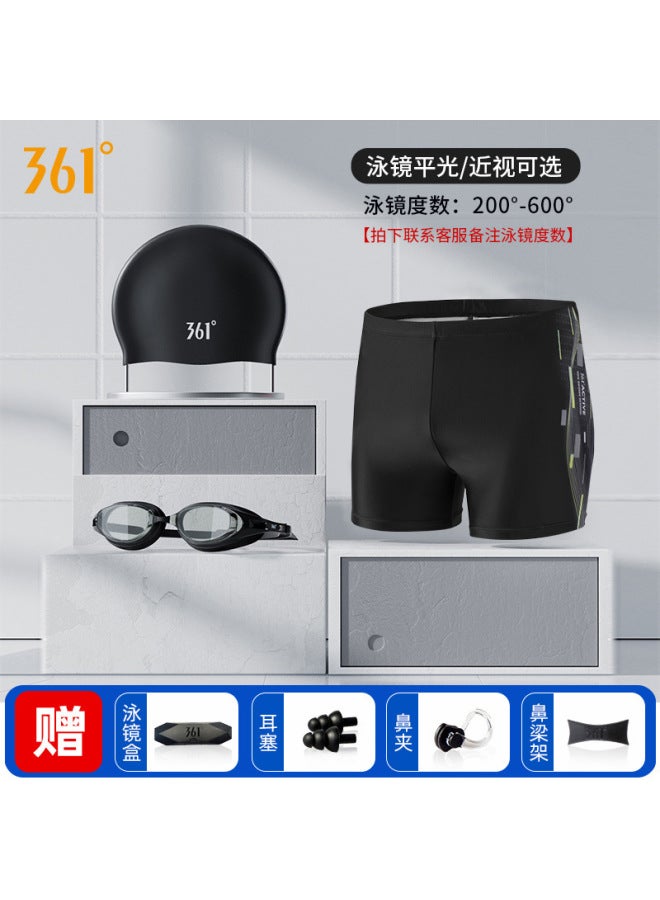 361 Swimming Trunks Men's Hot Spring Professional Swimming Trunks Swimming Cap Swimming Goggles Set Men's Swimming Equipment Men's Full Set