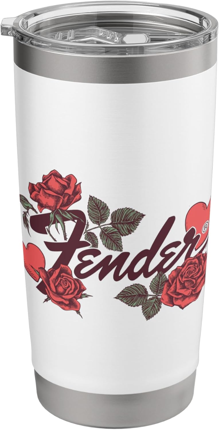 FENDER Fender Valentines Day Roses And Hearts Decorated Logo Stainless Steel Insulated Tumbler  - Image 1