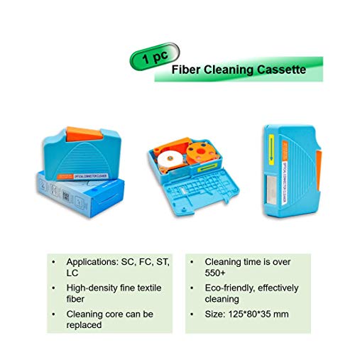 QIIRUN Fiber Optic Cleaning Kit FTTH Optical Fiber Cleaner Tools with Fiber Cleaning Cassette for FC SC ST LC MU Connectors, 1.25mm/2.5mm Fiber Cleaner Pens, Cleaning Swabs Wipes - Image 3