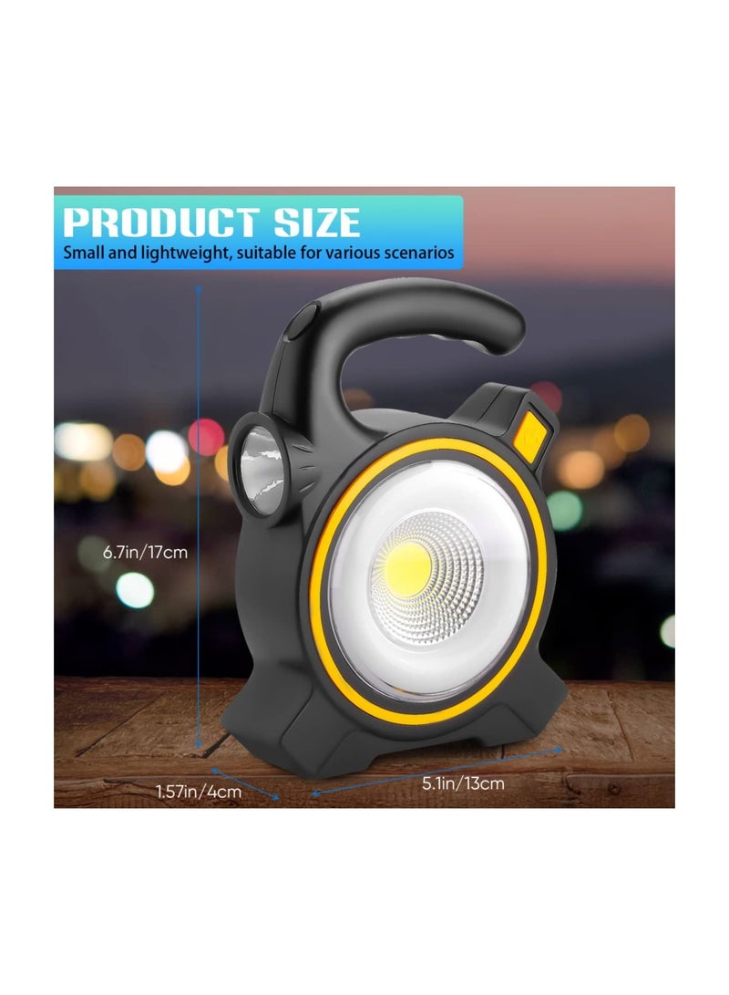 NIBEMINENT USB Rechargeable Work Light Solar Portable Handy LED Torches 1000 Lumnes Bright COB Outdoor Camping 10W Battery Powered Operated Worklight  - Image 4