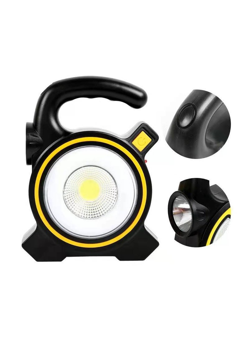 NIBEMINENT USB Rechargeable Work Light Solar Portable Handy LED Torches 1000 Lumnes Bright COB Outdoor Camping 10W Battery Powered Operated Worklight  - Image 1