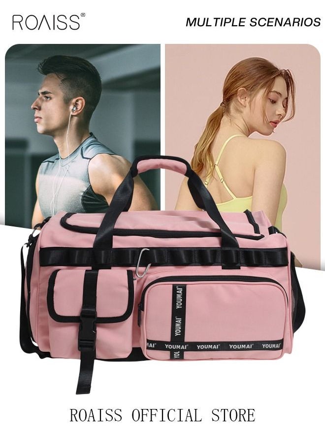 roaiss Large-Capacity Travel Bag Men's Short-Distance Luggage Backpack College Students Boarding Backpack Dry and Wet Separation Fitness Bag  - Image 2