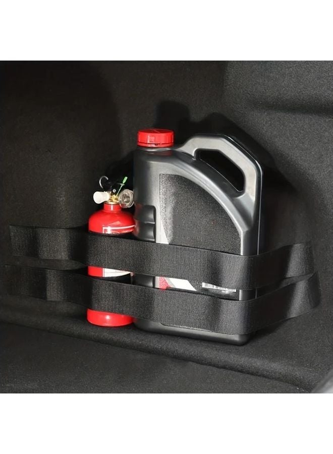 4pcs Adjustable Car Fire Extinguisher Fixing Belts Durable Black Straps With Secure Buckle - Image 3