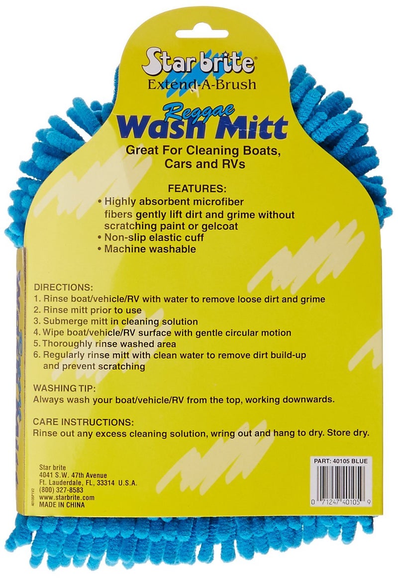 STAR BRITE Microfiber Reggae Wash Mitt (Blue) (040105) - Image 3