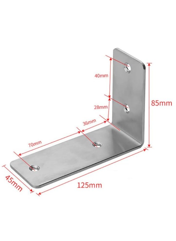 Rubik Shelf Brackets 5 inch - 2pcs Heavy Duty L Shaped 90-Degree Right Angle Corner Brace Joint Brackets for Table Bench Space Saving DIY - Silver  - Image 2