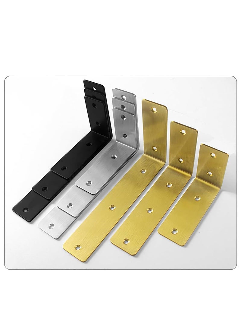 Rubik Shelf Brackets 5 inch - 2pcs Heavy Duty L Shaped 90-Degree Right Angle Corner Brace Joint Brackets for Table Bench Space Saving DIY - Silver  - Image 5