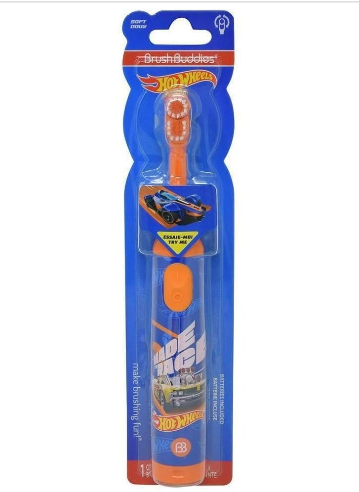 Brush Buddies - Brush Buddies Hot Wheels Electric Toothbrush, Kids Electric Toothbrushes, Battery Toothbrush, Toddler Electric Toothbrush for Kids 4-7 - Image 1