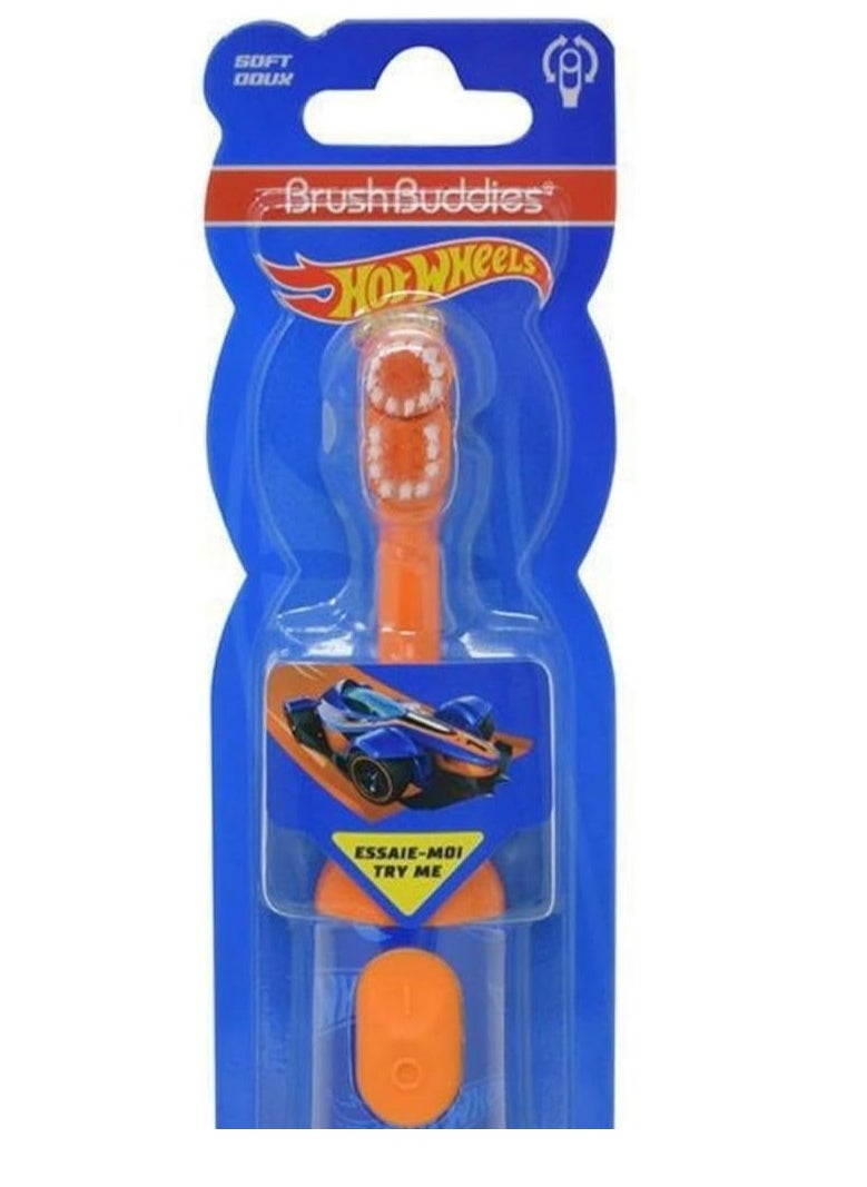 Brush Buddies - Brush Buddies Hot Wheels Electric Toothbrush, Kids Electric Toothbrushes, Battery Toothbrush, Toddler Electric Toothbrush for Kids 4-7 - Image 1