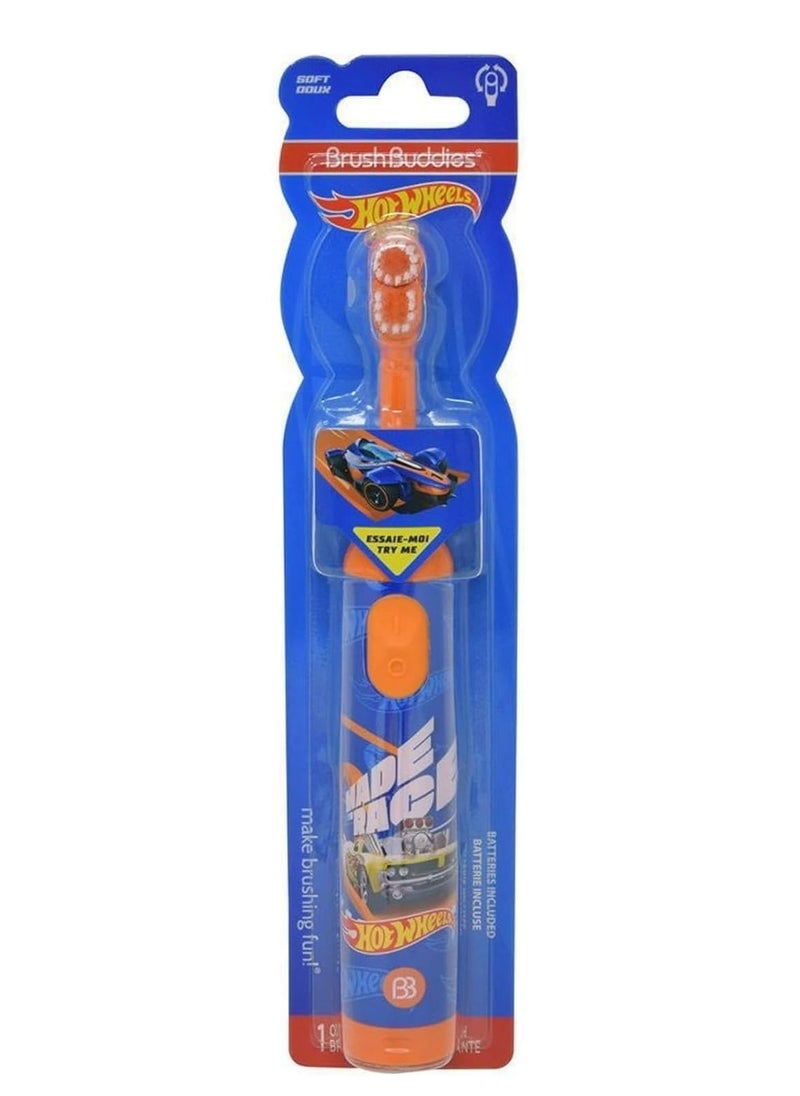 Brush Buddies - Brush Buddies Hot Wheels Electric Toothbrush, Kids Electric Toothbrushes, Battery Toothbrush, Toddler Electric Toothbrush for Kids 4-7 - Image 1