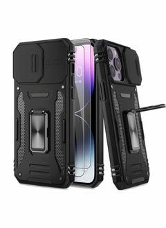 Generic Case for iPhone 15 Pro Max Case with Camera Cover, Cover with Screen Protector Heavy Dut Protective Phone Case with Kickstand for Apple iPhone 15 Pro Max  - Image 1