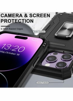 Generic Case for iPhone 15 Pro Max Case with Camera Cover, Cover with Screen Protector Heavy Dut Protective Phone Case with Kickstand for Apple iPhone 15 Pro Max  - Image 2