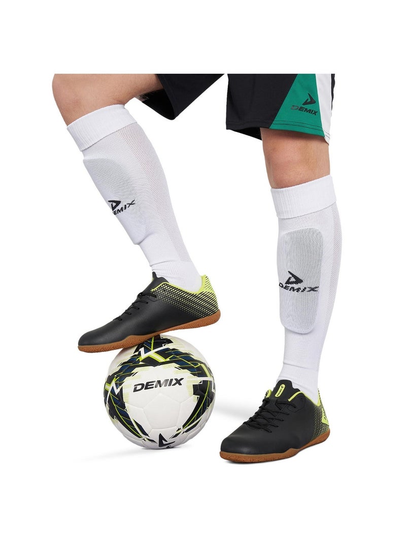 Demix Goal Indoor Men's Football Shoes – Black/Neon Yellow Synthetic Upper, Indoor Sole with Superior Grip - Image 3