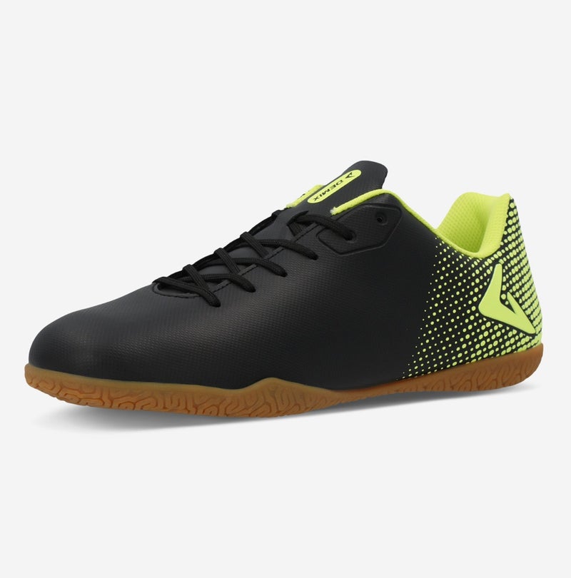Demix Goal Indoor Men's Football Shoes – Black/Neon Yellow Synthetic Upper, Indoor Sole with Superior Grip - Image 1